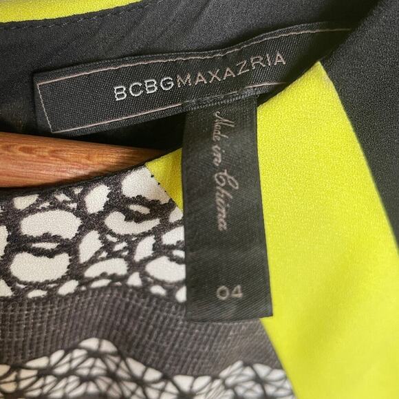 BCBGMAXAZRIA Size 4 Sheath Dress | Neon Trim, Y2K inspired Colorblock, Career - Picture 4 of 5